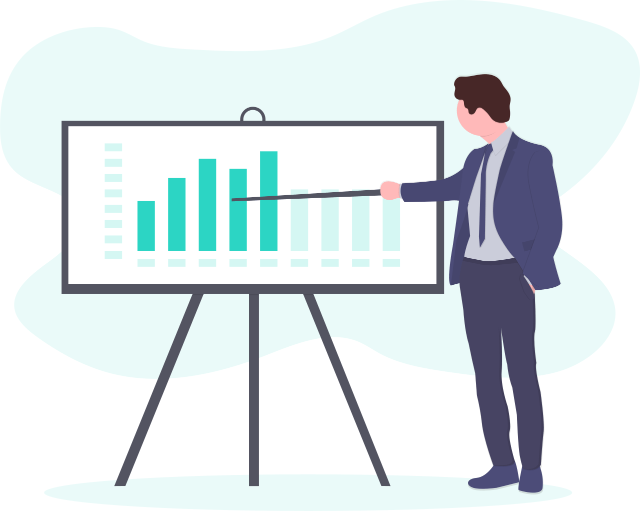 Empleado presentado resultado de la estrategia SEM