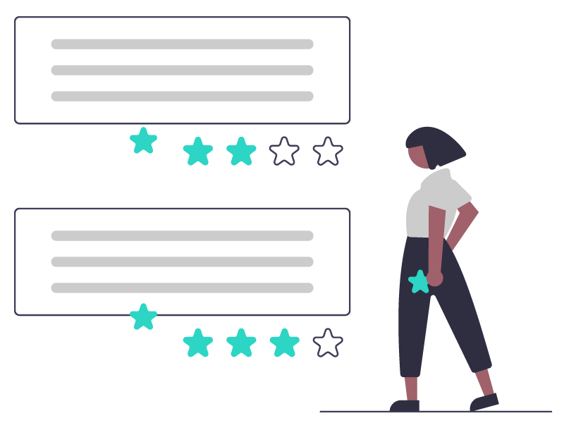 Consigue reseñas de tus clientes y compartelas en su sitio web