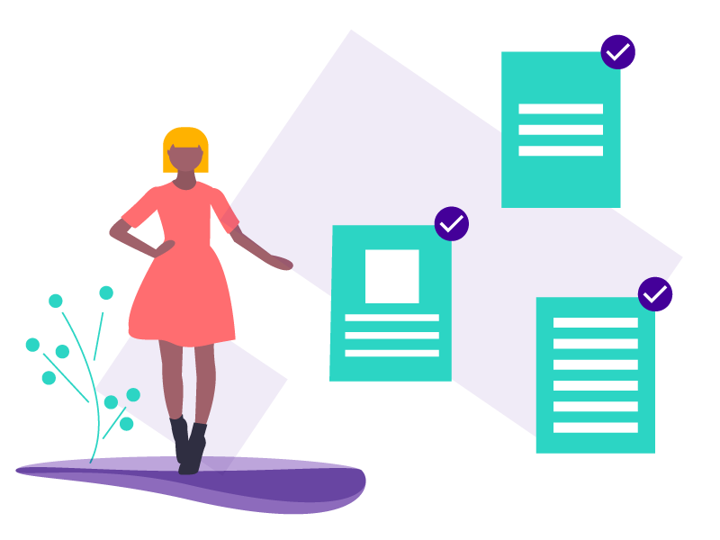 Chica con vestido con publicaciones 