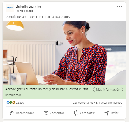 Ejemplo de anuncio en LinkedIn - Anuncio patrocinado