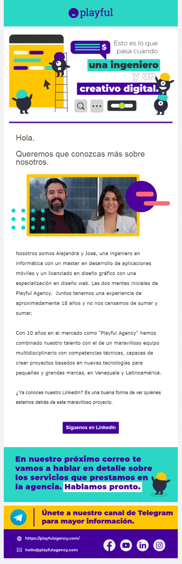 ejemplo de conocenos mailing