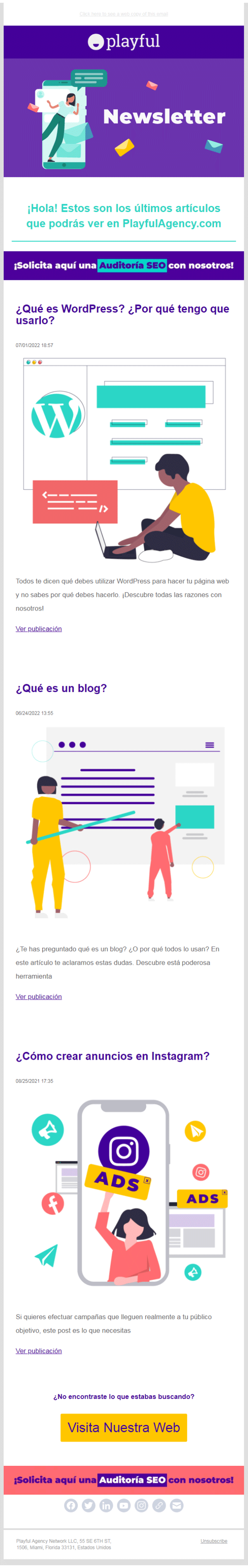 Ejemplo de email marketing: Newsletter