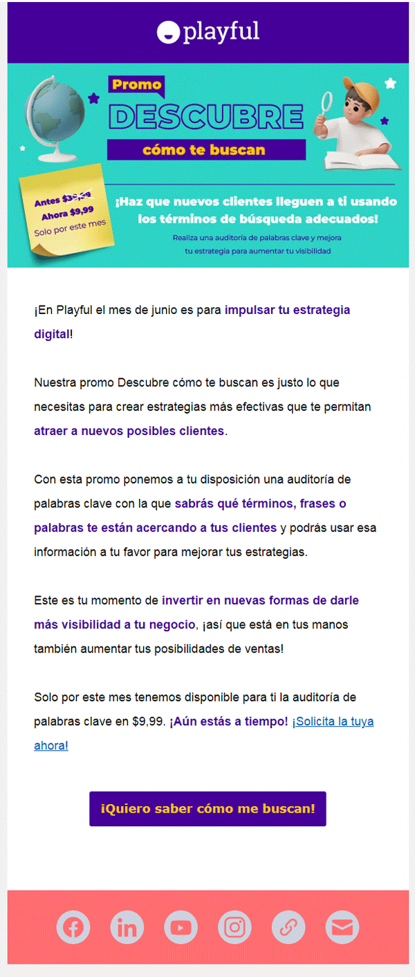 ejemplo de email marketing: oferta limitada