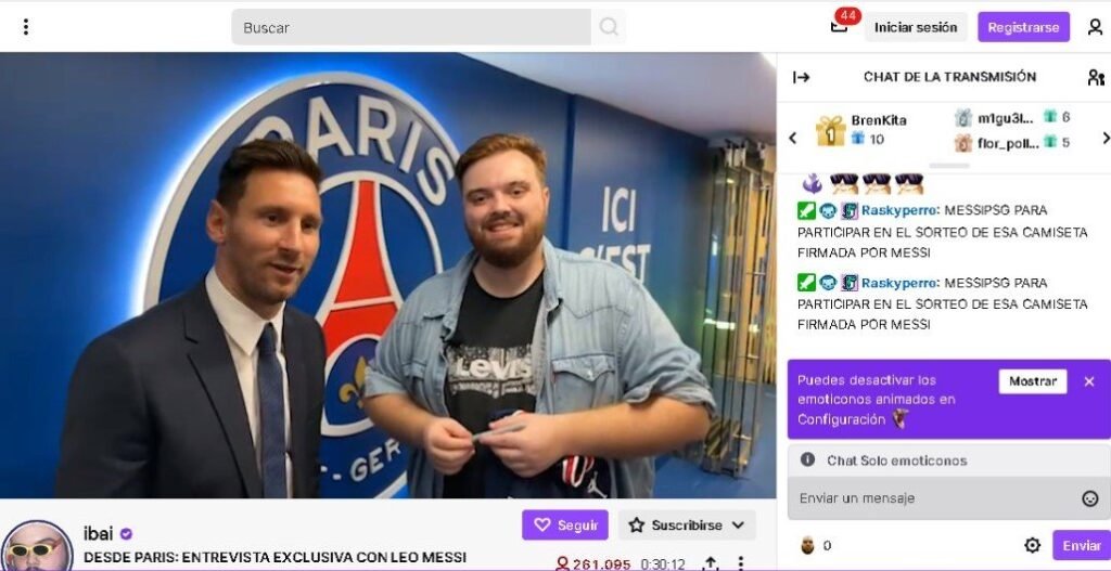 Captura Messi e Ibai Llanos