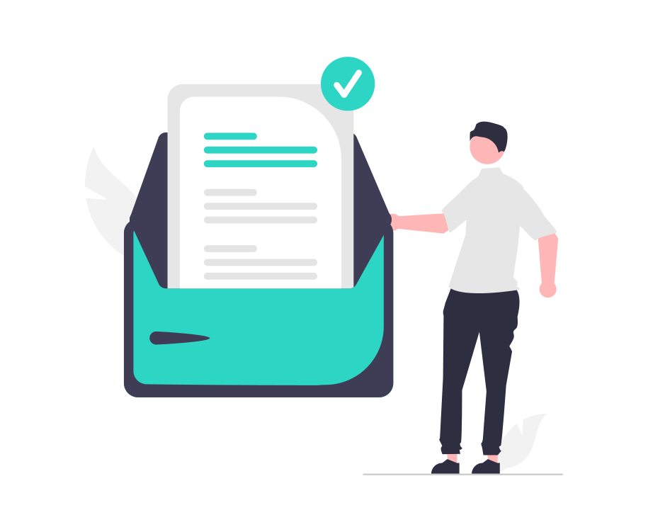 Hombre con carta de email marketing