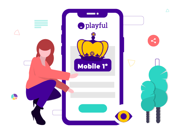 Chica sentada con pantalla de móvil