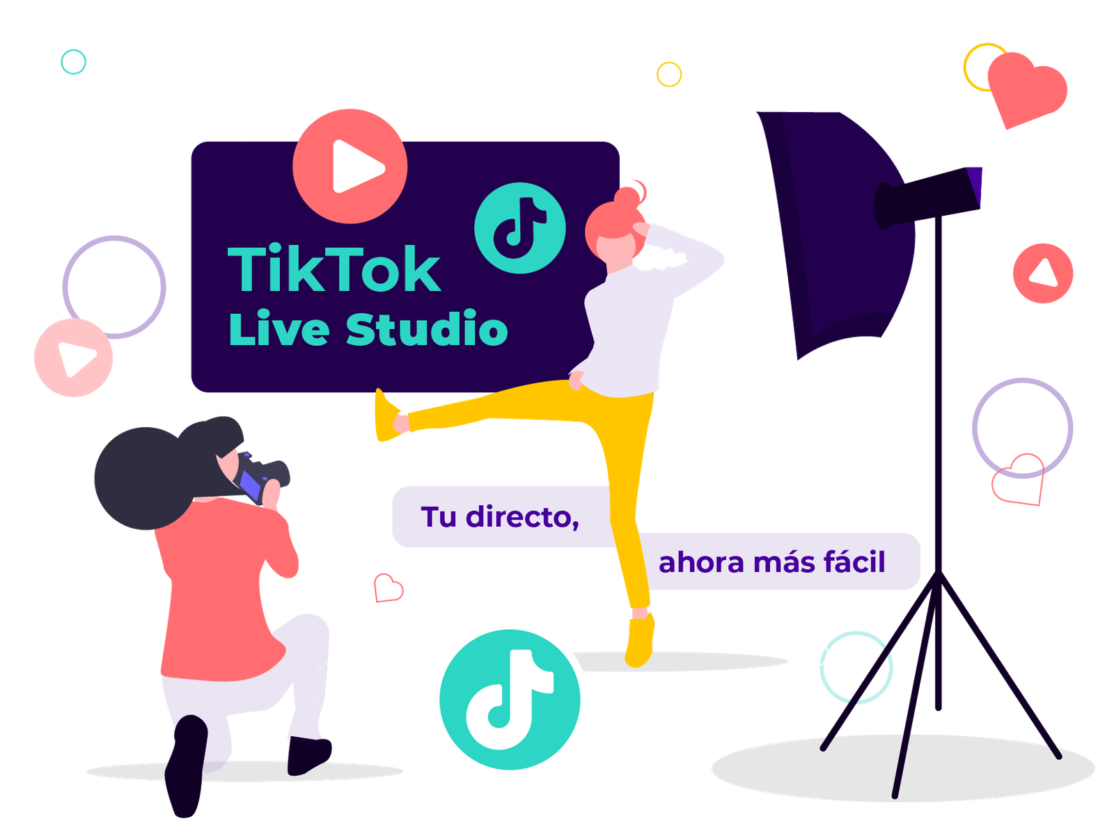 Influercer grabando en TikTok Live Studio