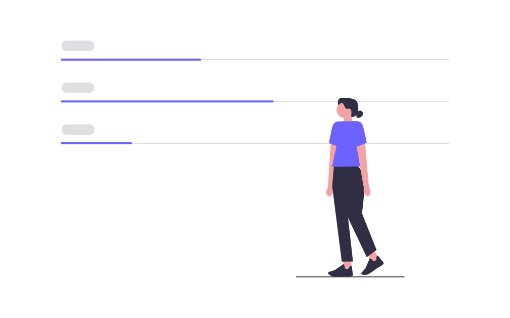 Girl with analytics in dashboard