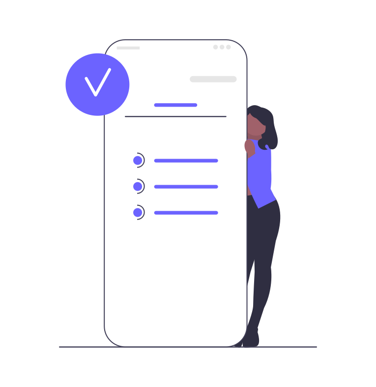 Girl with notification on phone